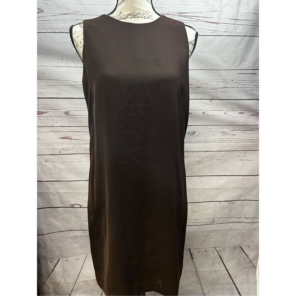 Premier Sheath Dress Brown Sleeveless Knee Length‎ Women's Size 10